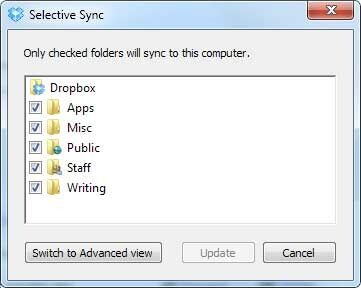 Dropbox Selective Sync