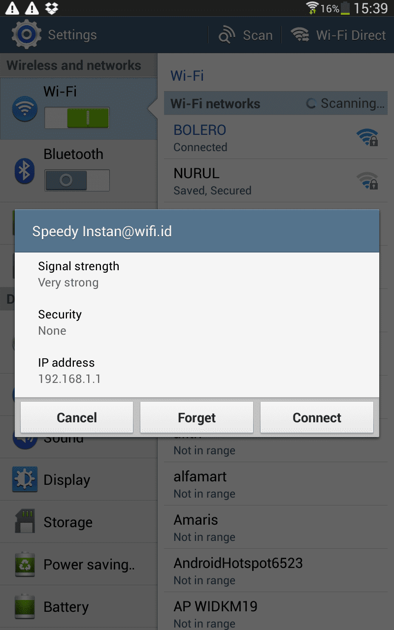 Pertama connect dulu ke wifi.id