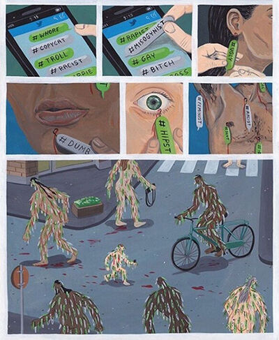 Ilustrasi Pecandu Media Sosial 2