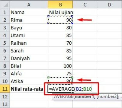 Menghitung Rata Rata Di Excel B5af5
