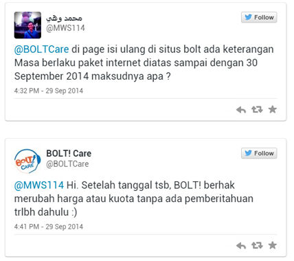 BOLT 4G Ganti Kebijakan Kuota Pelanggan Kecewa 1