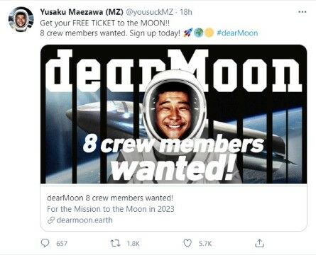 Yusaku Maezawa Ajak Ke Bulan Gratis E6da0