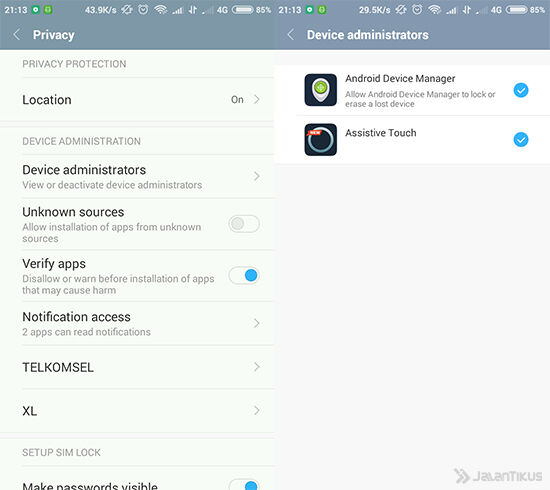 Langkah 2 - Hapus Aplikasi Android