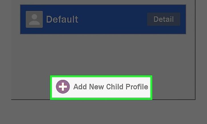 add new child profile