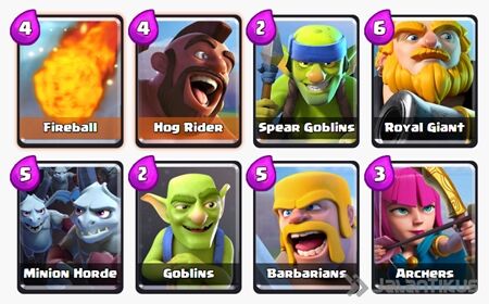 Battle Deck Royal Giant Clash Royale 2
