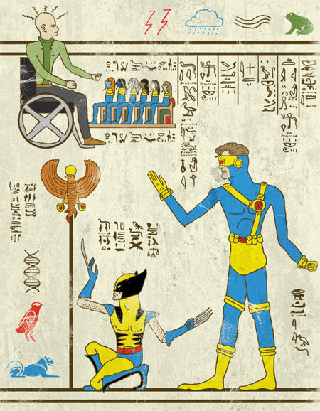 7 Wujud Superhero Yang Digambar Dengan Gaya Mesir Kuno 4