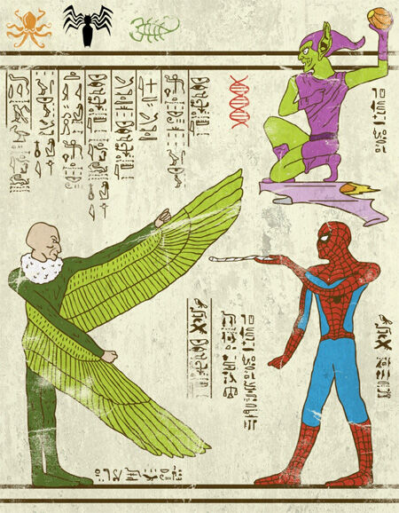 7 Wujud Superhero Yang Digambar Dengan Gaya Mesir Kuno 7