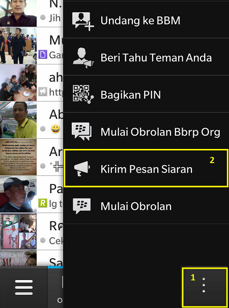 Cara Kirim Broadcast Bbm