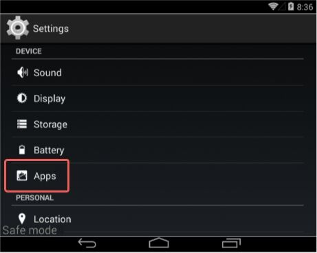 Android Settings Menu