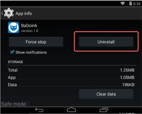 Uninstall Malicious App Android