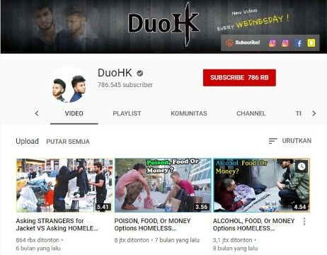 Channel Youtube Eksperimen Sosial Duohk Custom 97f78