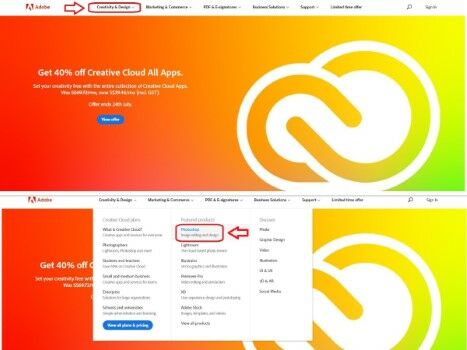 cara download photoshop di situs resmi