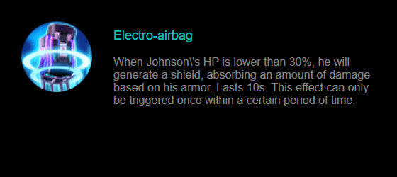Skill Pasif Johnson: Electro-airbag