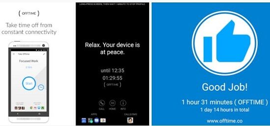 Aplikasi untuk mengurangi kecanduan smartphone, Offtime