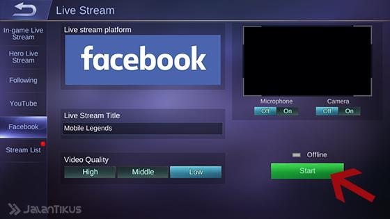 Cara Membagikan Live Streaming Mobile Legends Ke Facebook Atau Youtube | Jalantikus