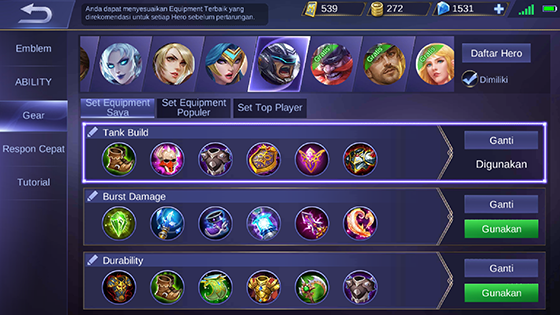 Build Item Johnson Mobile Legends