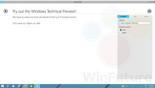Screenshot Preview Cortana Di Windows 9 1