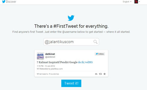 Fitur Terbaru Twitter Melihat Tweet Pertama