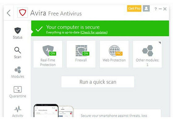 the best antivirus free software for windows 10.