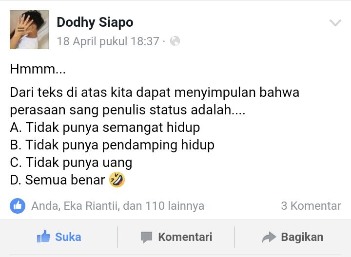  Kata Kata  Buat Status Fb Biar Banyak  Yg  Like  Lucu 