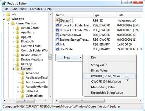 Windows Registry Editor Create