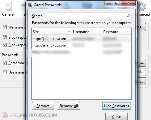 Cara Melihat Password Di Firefox 4