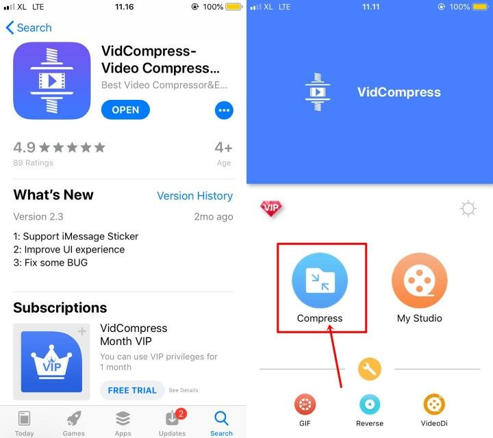 cara kompres video di iphone