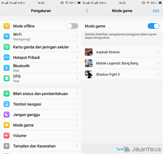 Game Mode Vivo V7