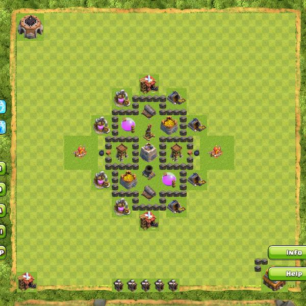 Susunan Formasi Base Town Hall 4 Terbaik Di Clash Of Clans Jalantikus