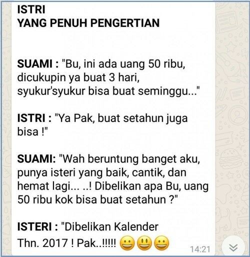 Balada Obrolan Para Pasutri, Miris! tapi Bikin Ngakak Kejer, Awas Jangan di-Tiru!