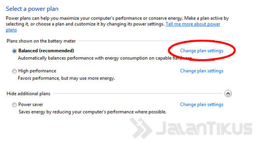 Change Plan Settings