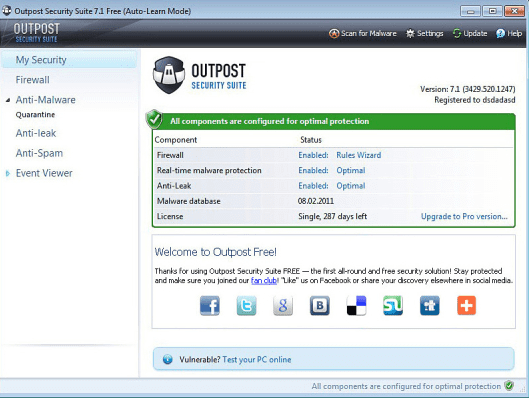 Outpost Antivirus 2016