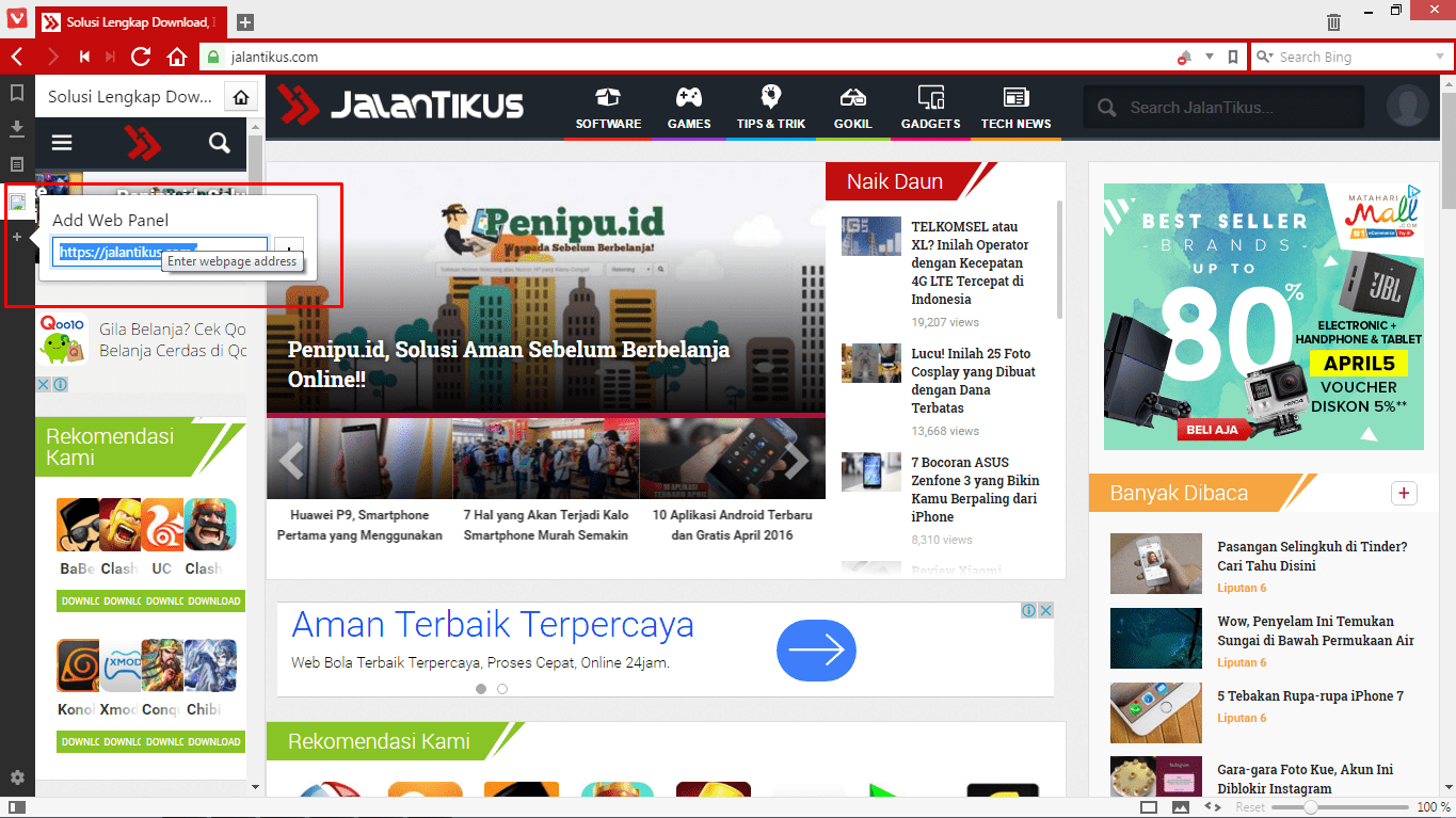 Berikut Tampilan Web Panel