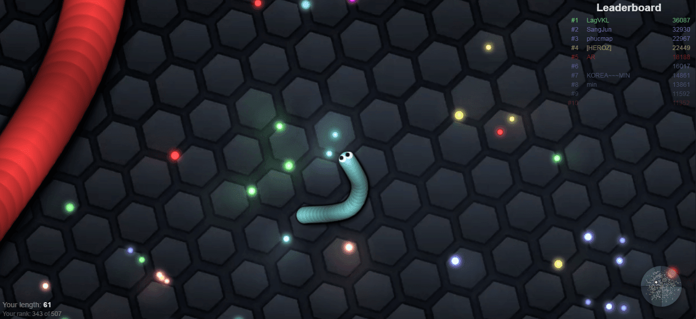 Gameplay Slither.io