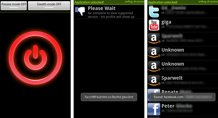 FaceNiff Session Hijacker for Android
