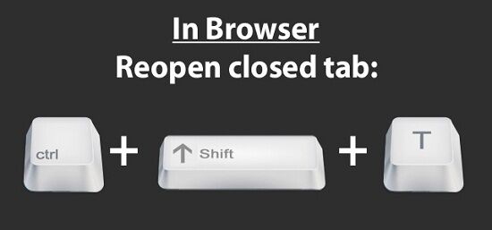 Reopen Last Closed Tabs Shorcut