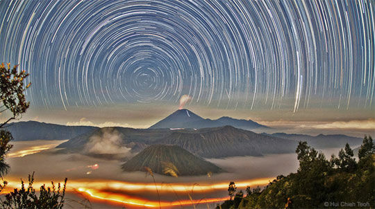 Star Trails Over Bromo