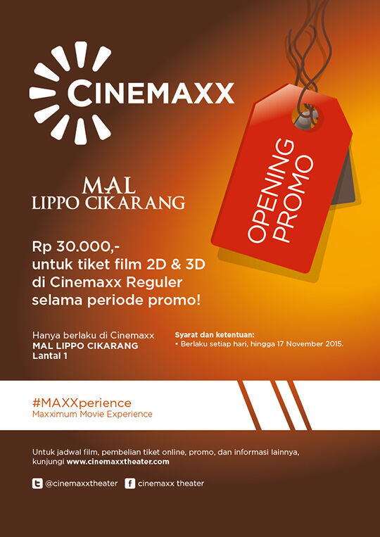 Cinemaxx Mal Lippo Cikarang Price Promo