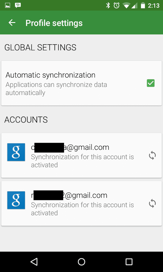 Accounts Sync Profiler Images Screenshot