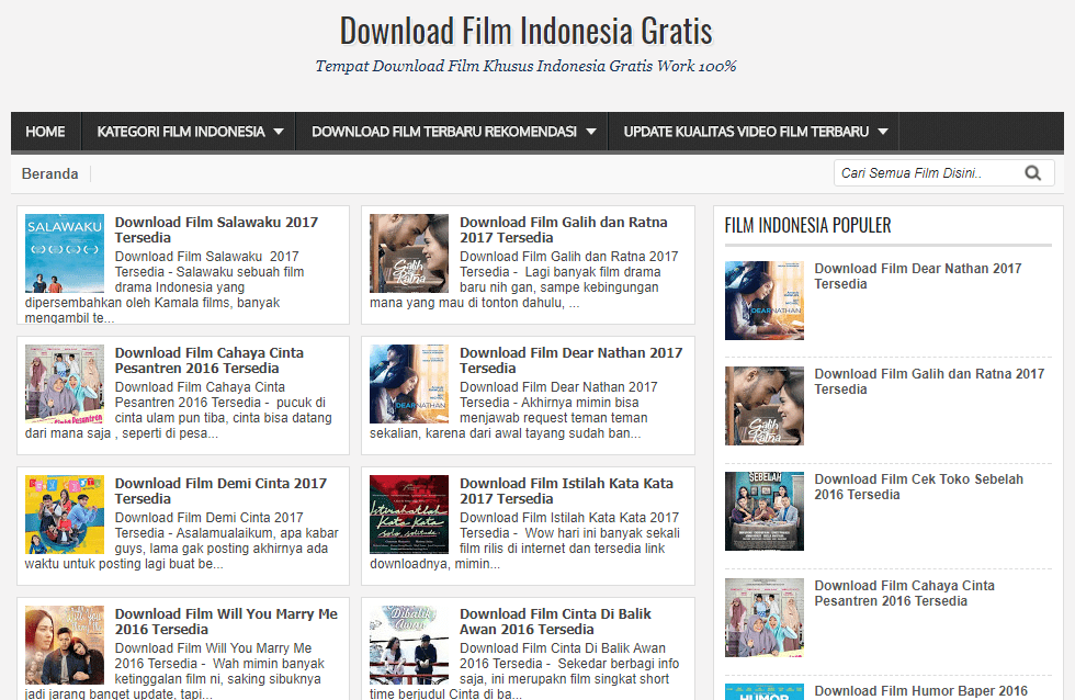 10 Situs Download Film Indonesia Terbaru Paling Lengkap