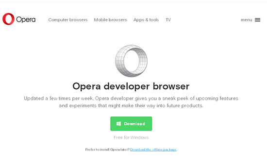 Download Opera Developer
