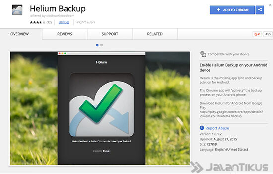 Backup Aplikasi Menggunakan Helium3