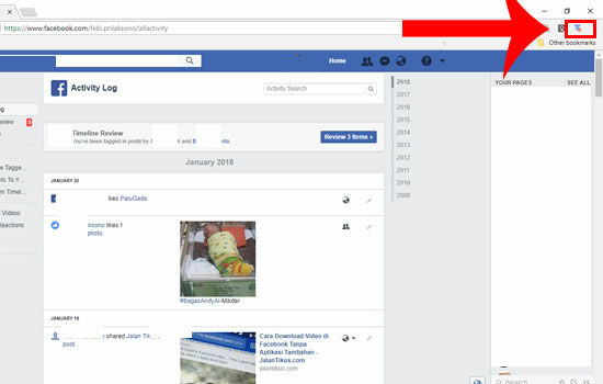Cara Hapus Postingan Facebook Twitter 10