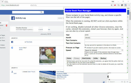 Cara Hapus Postingan Facebook Twitter 11