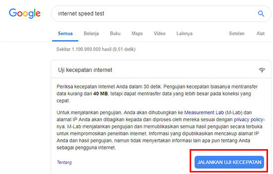 Cara Mengecek Kecepatan Internet Google Speed Test 38cf1