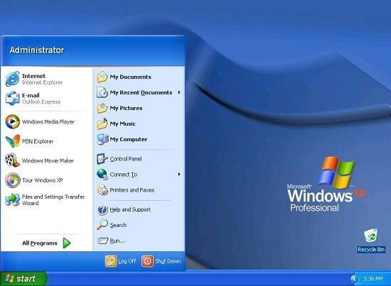 Windows 95 Start Menu Xp
