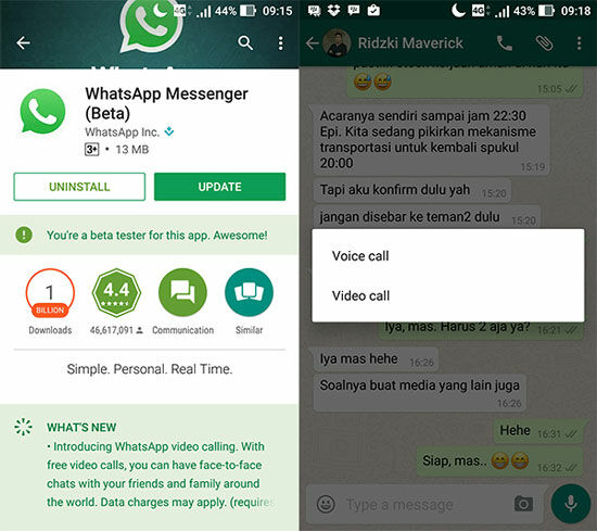 Video Call Whatsapp