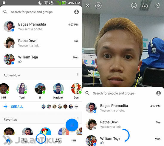 Snapchat Di Facebook Messenger