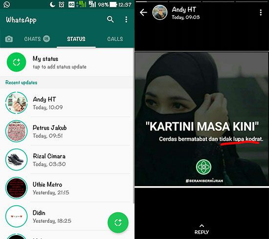 Cara Mengembalikan Status Lama Whatsapp 3