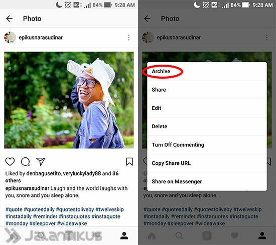 Cara Menyembunyikan Foto Di Instagram 2